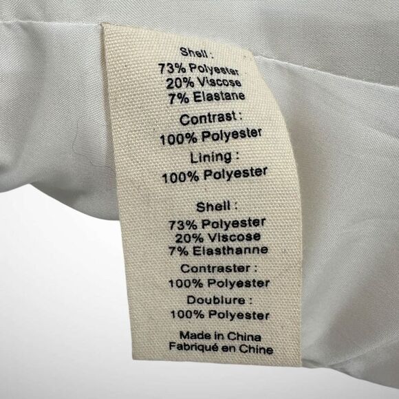 L’AGENCE Scarlet White Colorblock Tuxedo Crop Blazer Jacket Size 2 Satin Lapel - Picture 9 of 13